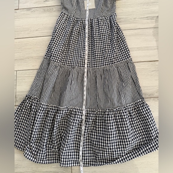 NWT J Gee Dress Women S Black White Check Peasant - Picture 10 of 15